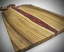 Load image into Gallery viewer, Olive Wood and Epoxy Charcuterie Board with Horned Handles
