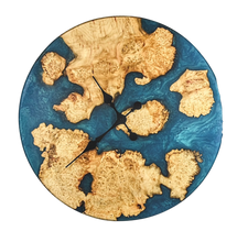 Load image into Gallery viewer, Maple Burl &amp; Epoxy Clock
